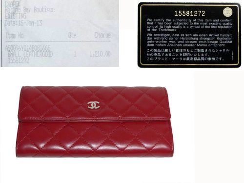 Chanel 15581272 Red Calf Classic 12 Cards Long Wallet-0