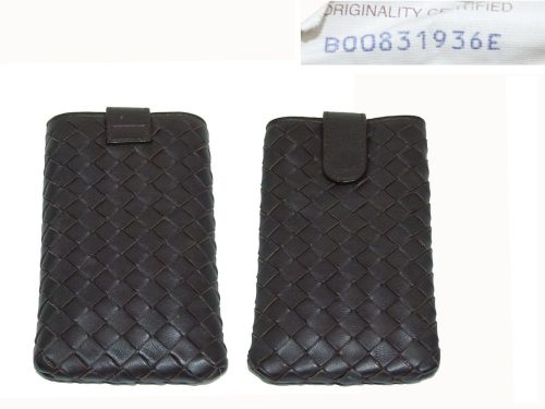 Bottega Veneta Brown Woven Handphone/ Iphone Pouch-0