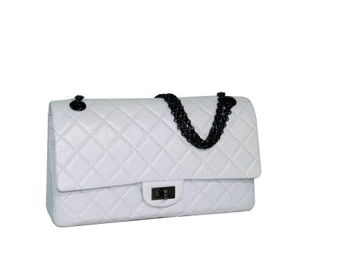 Chanel 12603987 Limited Off-white 255 Reissue Medium Size with Black Bijoux Chain-0