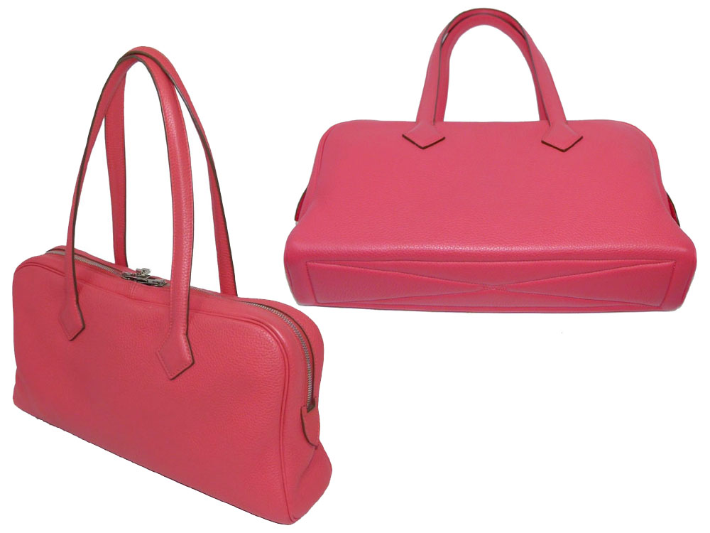 Hermes Rose Jaipur " P " Stamp Victoria Elan PHW Shoulder Bag-27001 Hermes Rose Jaipur " P " Stamp Victoria Elan PHW Shoulder Bag-27001