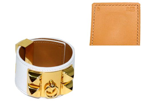 Hermes CDC White Epsom Small Size Q Stamp Gold Hardware-0