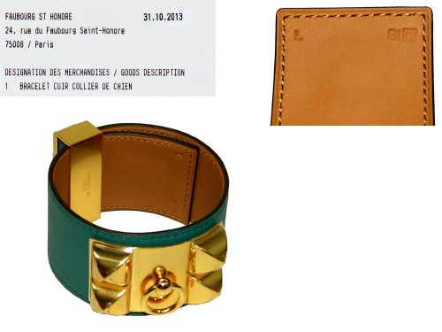 Hermes CDC Malachite Veau Q Stamp Gold Hardware L Size-0