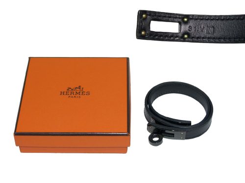 Hermes Kelly Double Tour Black x Black Hardware N Stamp-0