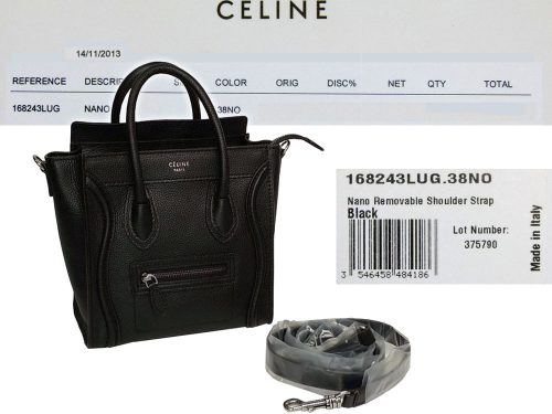 Celine Black Nano Luggage with Strap-0