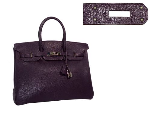 Hermes Resin Chevre / Coromandel Birkin 35 H Stamp Palladium Hardware-0