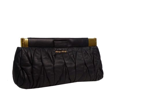 Miu Miu Black Matelasse Lux Clutch-0