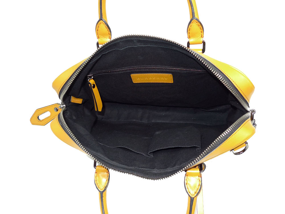 Burberry Brown Checked with Yellow Leather Trim w Strap-28281 Burberry Brown Checked with Yellow Leather Trim w Strap-28281
