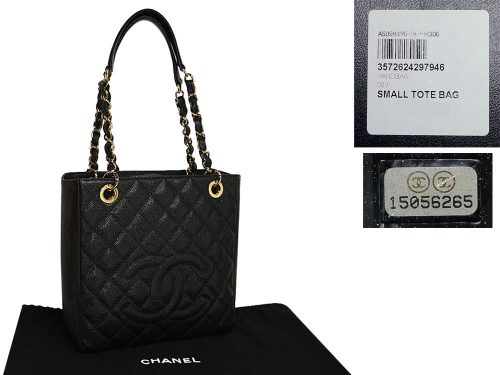 Chanel 15056265 Black Caviar Classic Petit Shopping Tote with " 31 Rue Cambon" on Gold Hardware-0