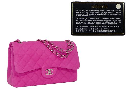 Chanel 18090456 Candy Pink Caviar Jumbo Classic Double Flap Silver Hardware -0