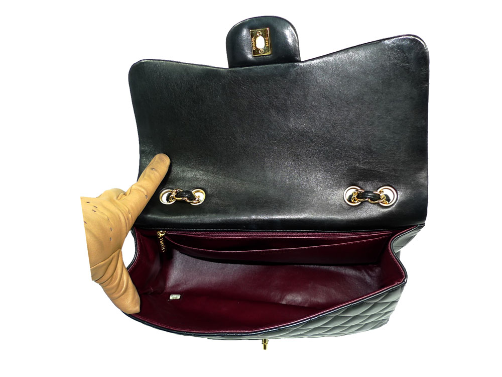Chanel 13714195 Black Lambskin Jumbo Single Flap with Gold Hardware-28688 Chanel 13714195 Black Lambskin Jumbo Single Flap with Gold Hardware-28688