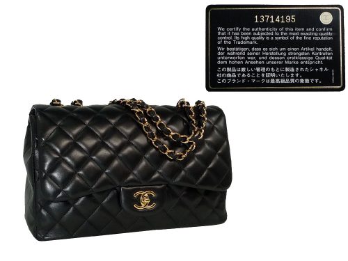 Chanel 13714195 Black Lambskin Jumbo Single Flap with Gold Hardware-0