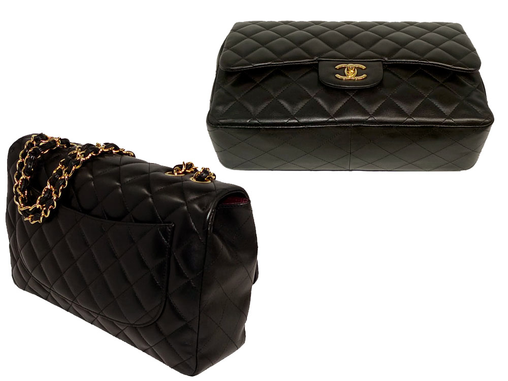 Chanel 13714195 Black Lambskin Jumbo Single Flap with Gold Hardware-28687 Chanel 13714195 Black Lambskin Jumbo Single Flap with Gold Hardware-28687