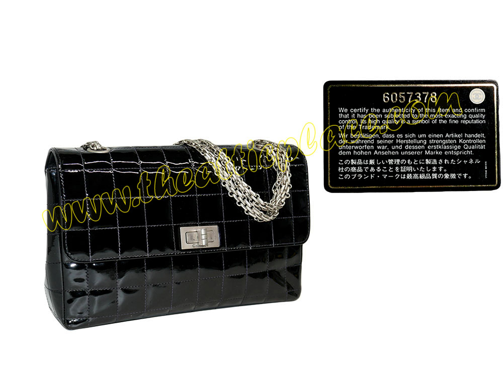 Chanel 6057378 Patent Black Chocolate Bar Reissue Silver Hardware-0 Chanel 6057378 Patent Black Chocolate Bar Reissue Silver Hardware-0