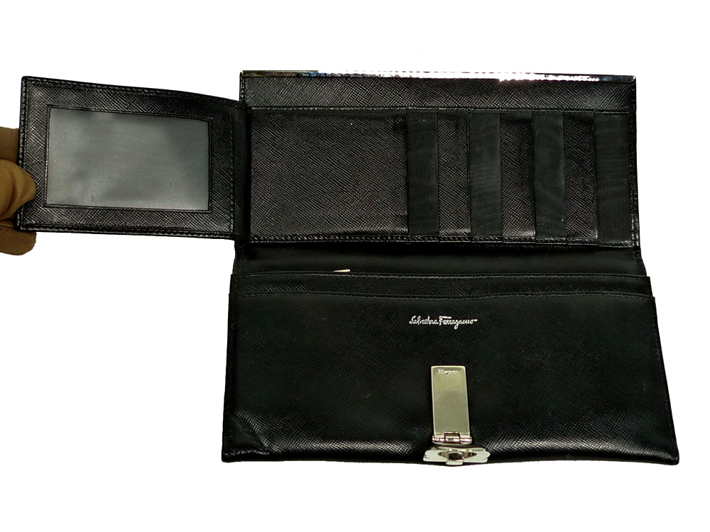Ferragamo 1K-22 4633 Black Classic Long Wallet-28999 Ferragamo 1K-22 4633 Black Classic Long Wallet-28999