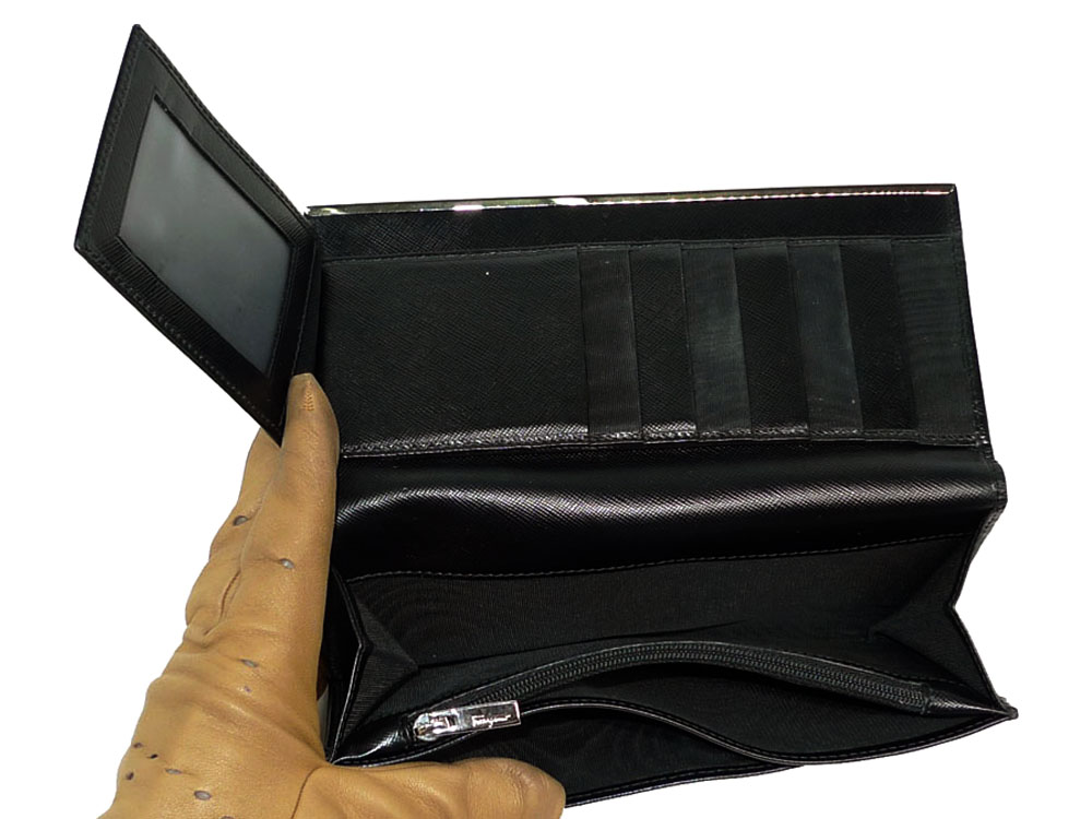 Ferragamo 1K-22 4633 Black Classic Long Wallet-29002 Ferragamo 1K-22 4633 Black Classic Long Wallet-29002