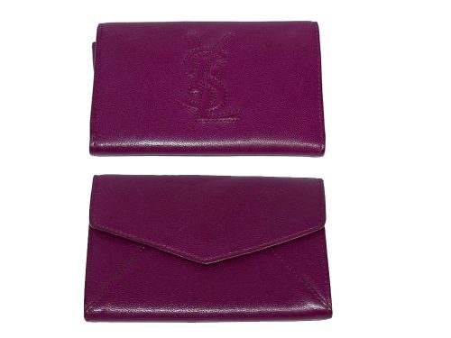 YSL 216074 Purple Nappa Card Holder-0