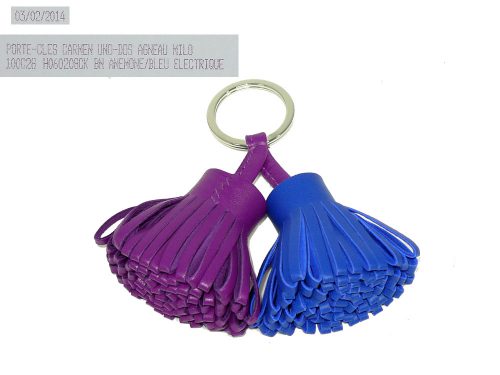 Hermes Carmen Duo Anemone/ Bleu Electric Bag Charm -0
