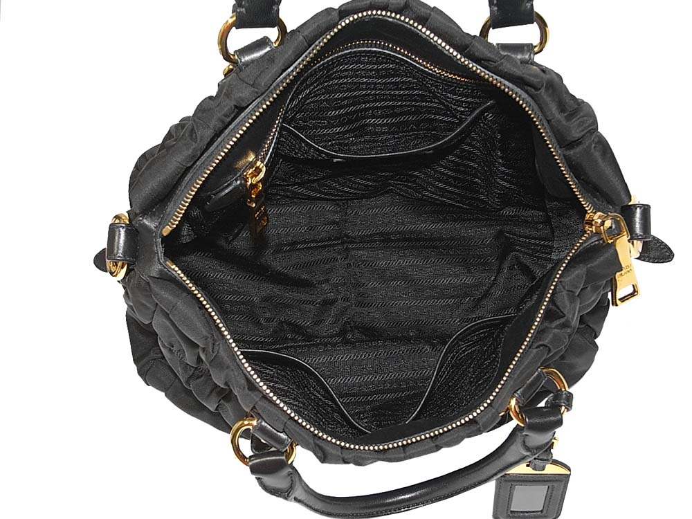 Prada Black BN1336 Tessuto Gaufre Shopping Tore-29519 Prada Black BN1336 Tessuto Gaufre Shopping Tore-29519