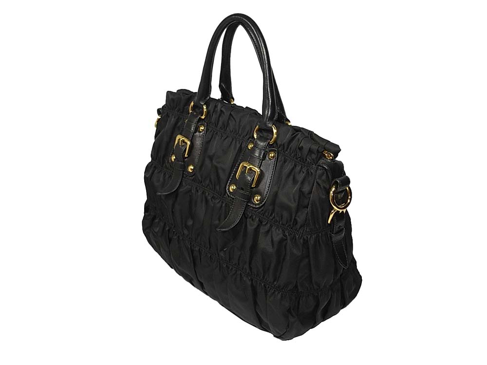 Prada Black BN1336 Tessuto Gaufre Shopping Tore-29520 Prada Black BN1336 Tessuto Gaufre Shopping Tore-29520