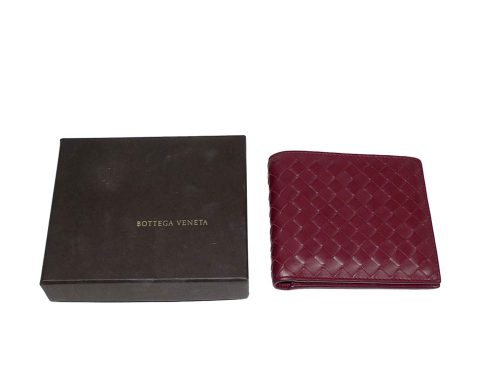 Bottega Veneta 113933 Red Woven Leather 8 Cards Men Wallet-0