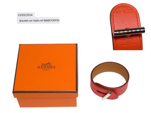 Hermes Bracelet Leather Hydra Capucine PHW -0