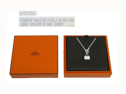 Hermes Kelly Silver pendant and chain (40 cm) in Silver 925-0