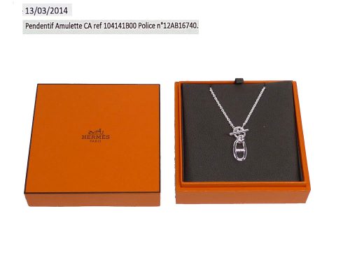 Hermes Chaîne d'Ancre Necklace with pendant (40 cm) in Silver 925-0
