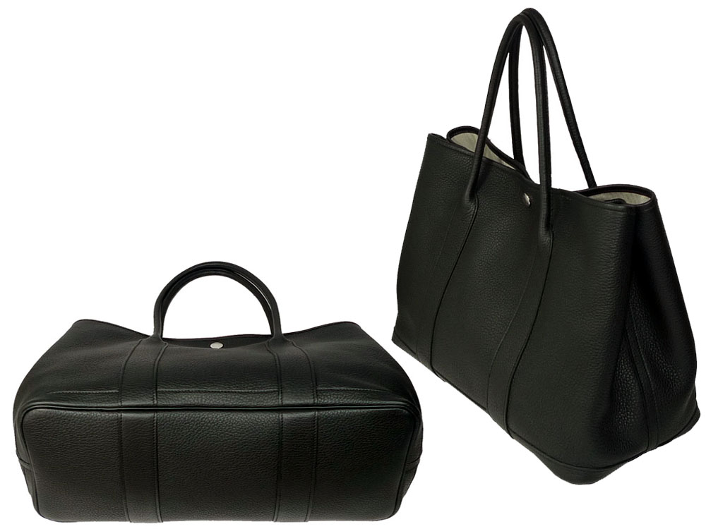 Hermes Black Veau Negonda "P" Stamp 36cm Garden Party Doument Bag-29512 Hermes Black Veau Negonda "P" Stamp 36cm Garden Party Doument Bag-29512