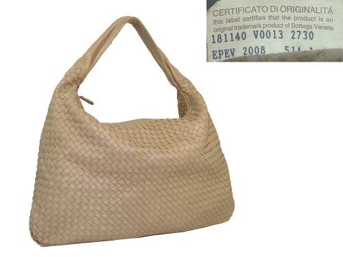Bottega Veneta 181140 Beige Woven Hobo XL -0