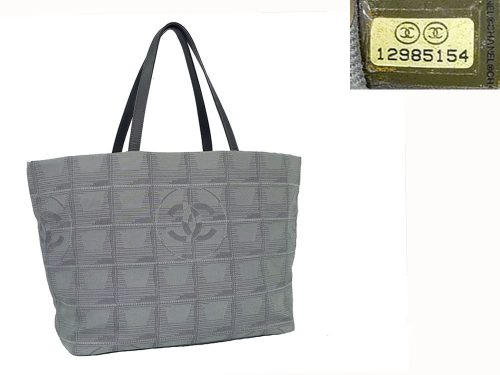 Chanel 12985154 Grey Canvas Shopping Tote-0