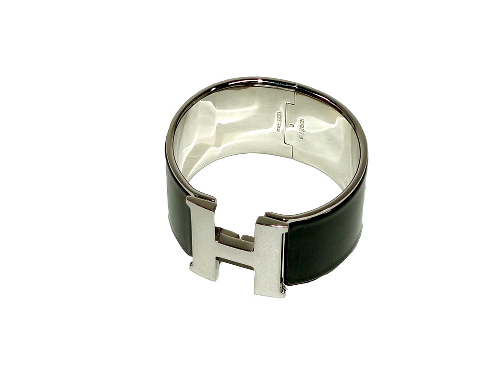 Hermes Hermes H Clic Clac XL Wide Black Silver Hardware PM Size O Stamp-29913 Hermes Hermes H Clic Clac XL Wide Black Silver Hardware PM Size O Stamp-29913