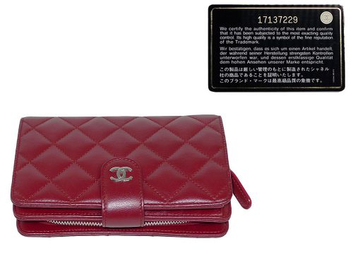 Chanel 17137229 Red Lambskin Zippy French Wallet-0