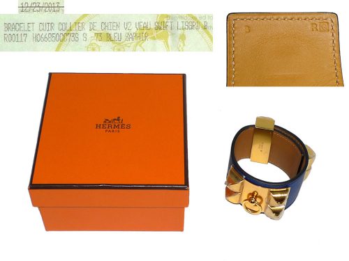 Hermes Bracelet CDC Blue Sapphire Gold Hardware S Size Q Stamp-0
