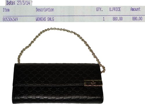 Gucci 269541 Black Guccissima Wallet with Chain/ Clutch GHW-0
