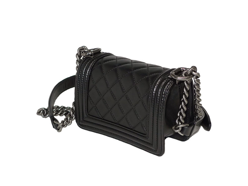 Chanel 13B A673644 18793275 Black Boy Chanel Mini Flap Ruthenium Hardware-30603 Chanel 13B A673644 18793275 Black Boy Chanel Mini Flap Ruthenium Hardware-30603