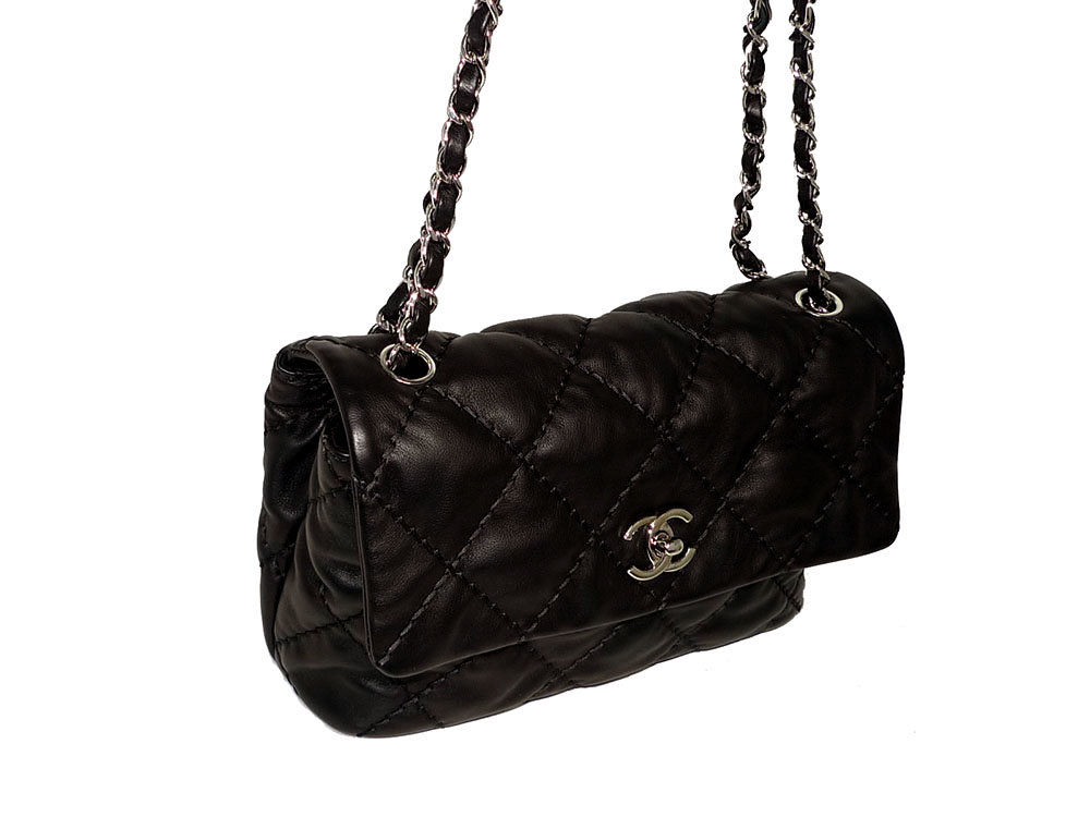 Chanel 17907999 Black Quilted Classic Medium Soft Distressed Lambskin Silver Hardware-30571 Chanel 17907999 Black Quilted Classic Medium Soft Distressed Lambskin Silver Hardware-30571