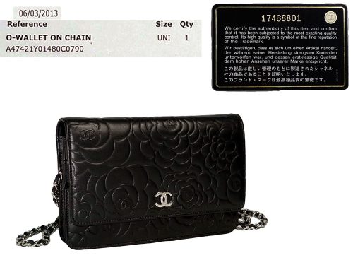 Chanel 17468801 12P Collection Black Camellia Wallet On Chain Silver Hardware-0