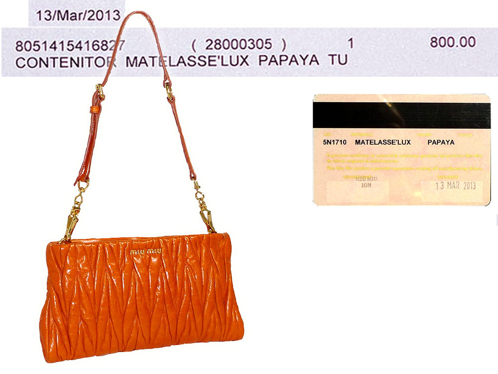 Miu Miu Papaya Matelasse Lux Clutch/ Pouch-0 Miu Miu Papaya Matelasse Lux Clutch/ Pouch-0