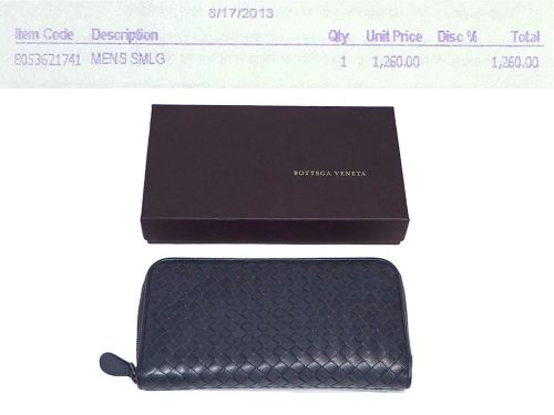 Bottega Venetta Guy Metal Zip Around Travel Wallet for Unisex -0