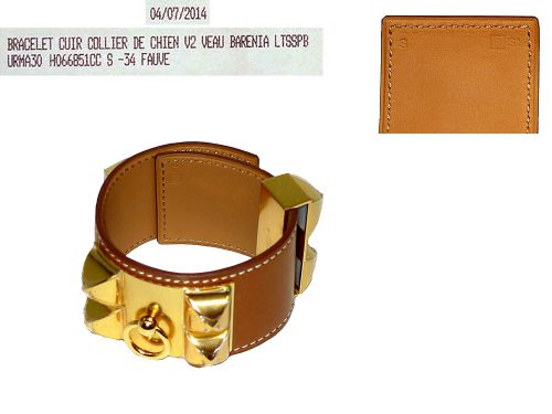 Hermes Collier De Chien CDC Barenia Fauve Leather Gold Hardware R Stamp S Size-0