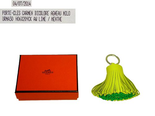 Hermes Carmen Lime/ Menthe Key Chain / Bag Charm-0
