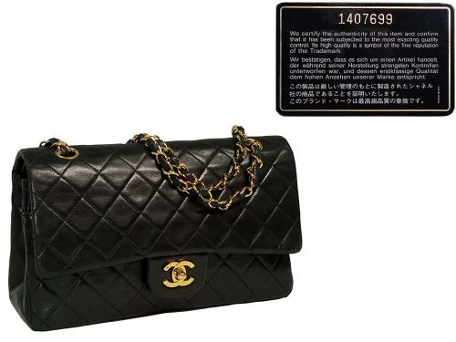 Chanel 1407699 Black Lambskin Vintage Medium Flap GHW-0