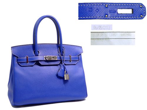 Hermes Candy Birkin 30 Epsom Electric Blue/ Mykonos O Stamp Palladium Hardware-0