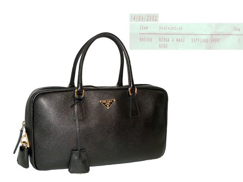 Prada BN0308 Black Saffiano Sports Leather Shopping Rectangle Small Tote-0