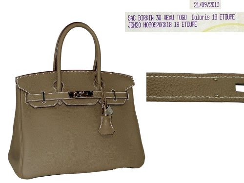 Hermes Birkin 30 Etope Togo Q Stamp in Palladium Hardware-0