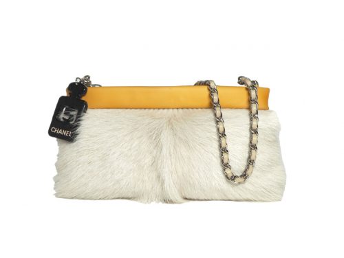 Chanel Limited Winter Collection in Pony Fur Clutch w Detachable Shoulder Chain-0