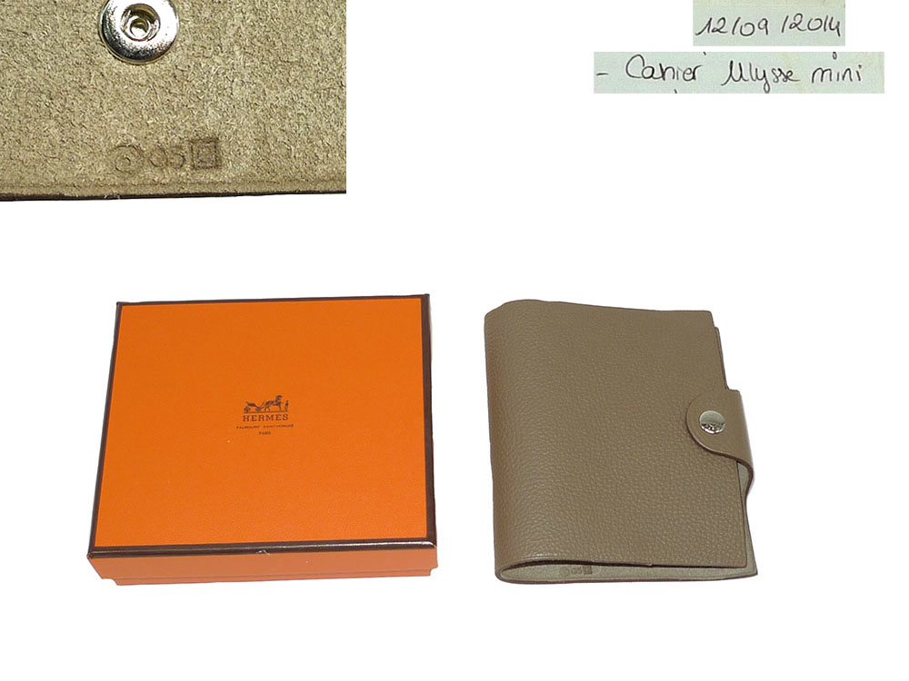 Hermes Cahier Ulysse Mini in Etoupe Color Agenda Cover -0 Hermes Cahier Ulysse Mini in Etoupe Color Agenda Cover -0