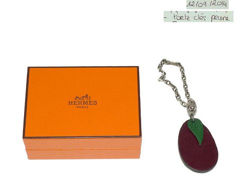 Hermes Porte Cles Prune/ Eggplant Bag Charm/ Key Holders-0
