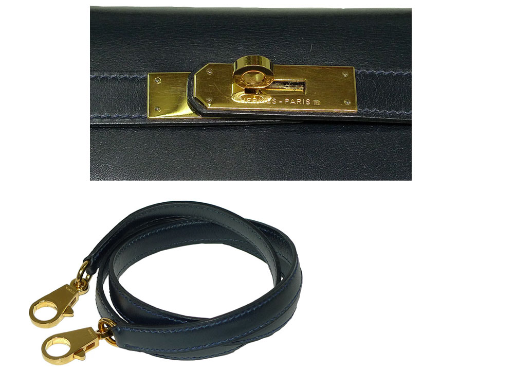 Hermes Vintage Kelly 32 R Stamp Indigo Blue Box Calf Leather in Gold Hardware-33583 Hermes Vintage Kelly 32 R Stamp Indigo Blue Box Calf Leather in Gold Hardware-33583