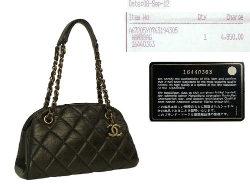 Chanel 16440363 Black Distressed Mademoiselle Bowling in Small Size-0